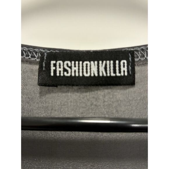 Fashionkilla Long Grey Open Cardigan, Super Stretchy. Size 6 Fits Like A Medium - Picture 3 of 4